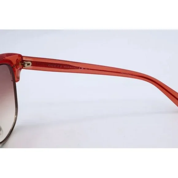Authentic Gucci GG 4241/S EYUF5 Gold/Red Oval Sunglasses Pink Lenses 56mm